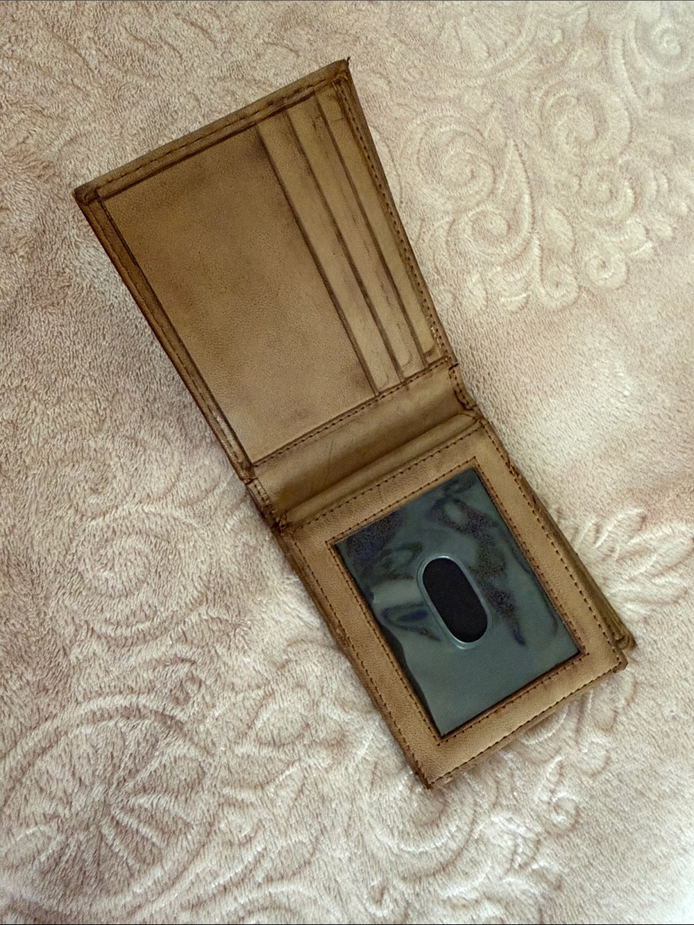 jf j.ferrar Tan Brown Leather Card & Key Holder Wallet